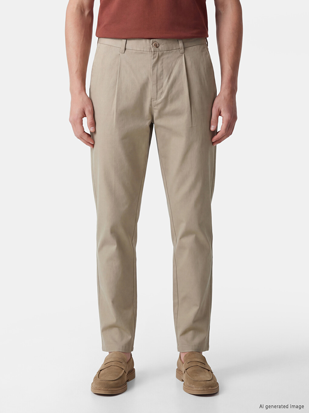 Regular Fit Gabardine Men's Pleated Trousers-1