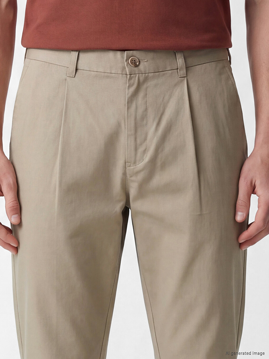 Regular Fit Gabardine Men's Pleated Trousers-2