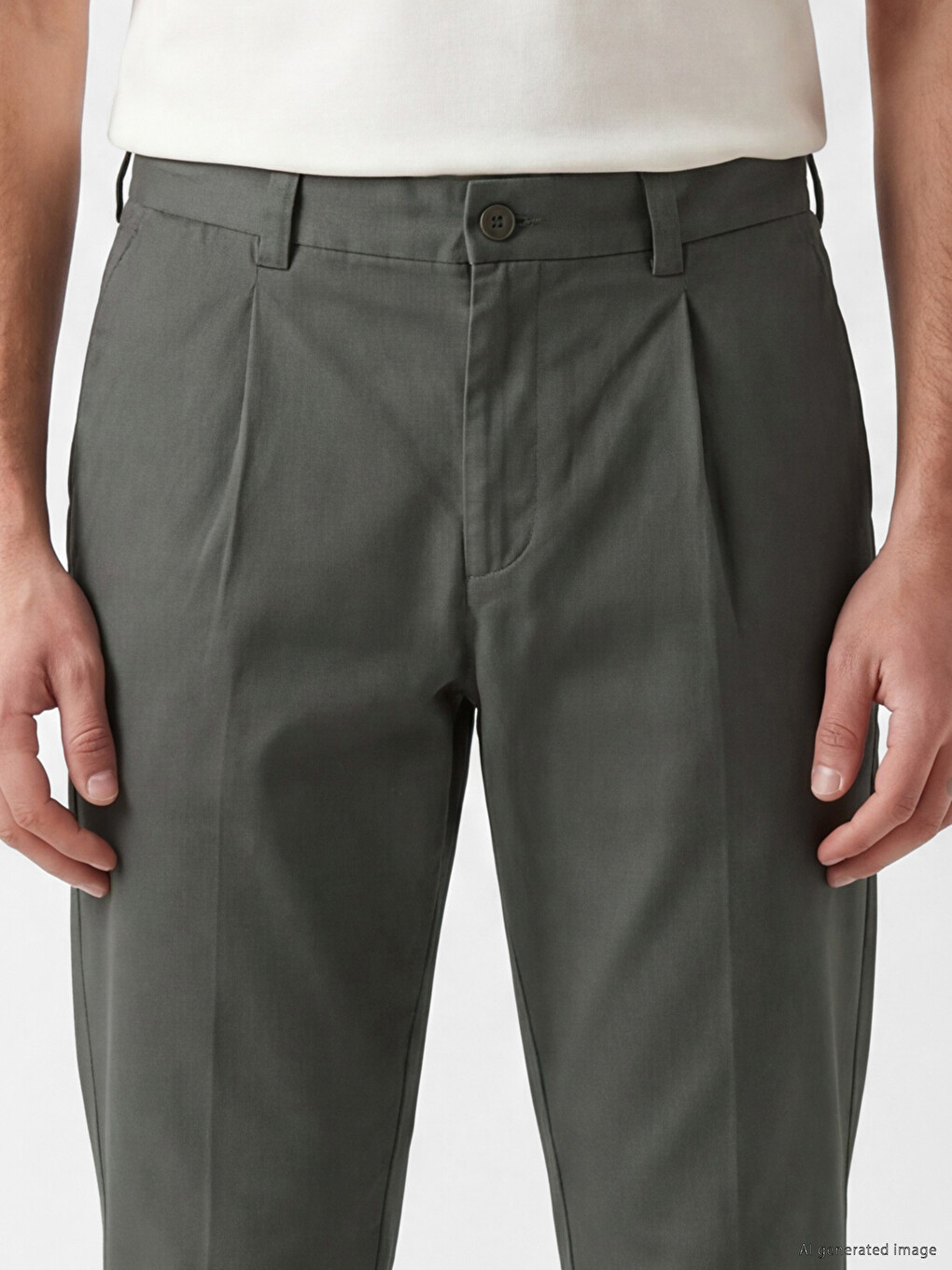 Pantaloni Regular Fit cu Pense pentru Bărbați-2