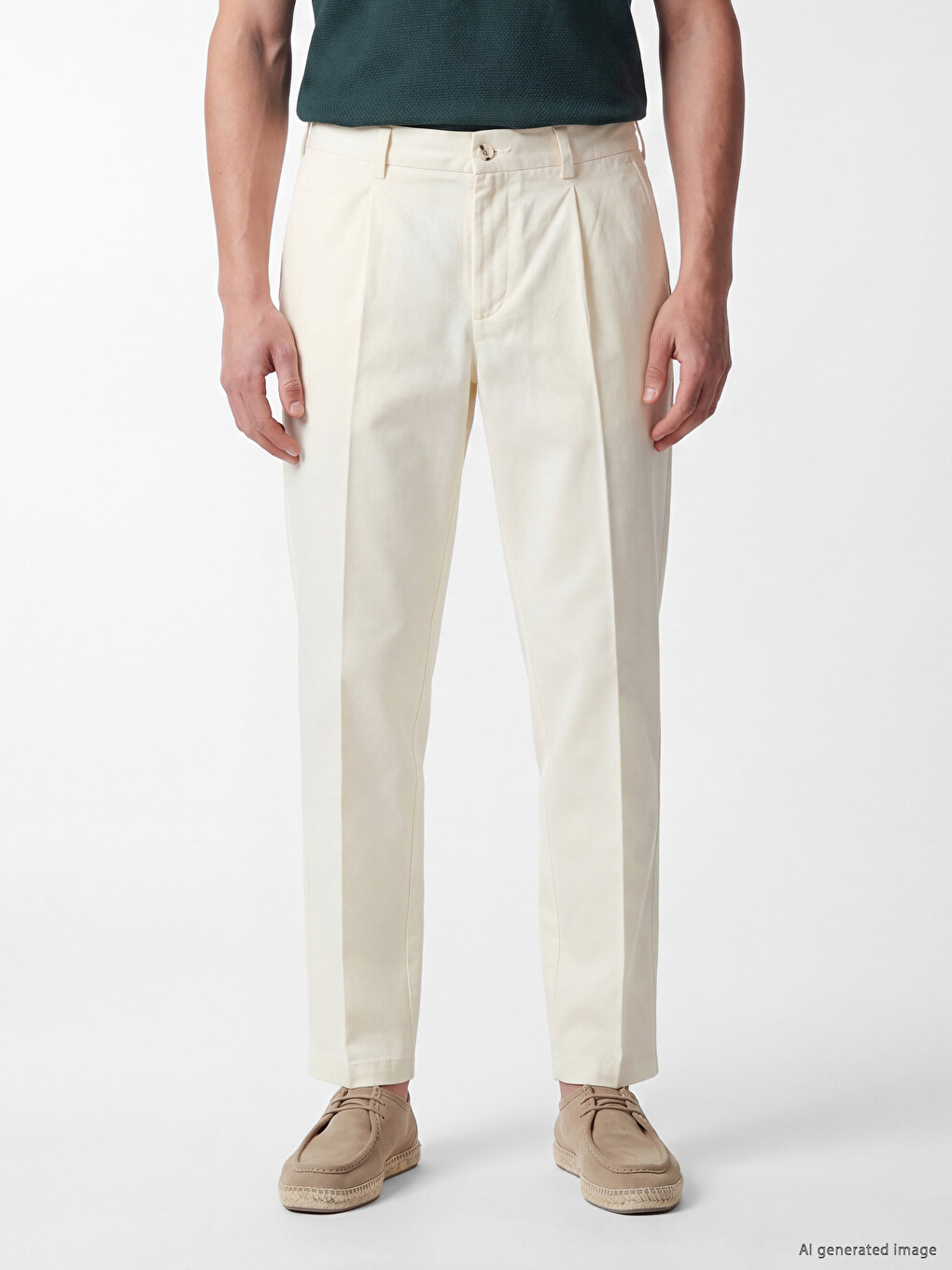 Pantaloni Regular Fit cu Pense pentru Bărbați-1