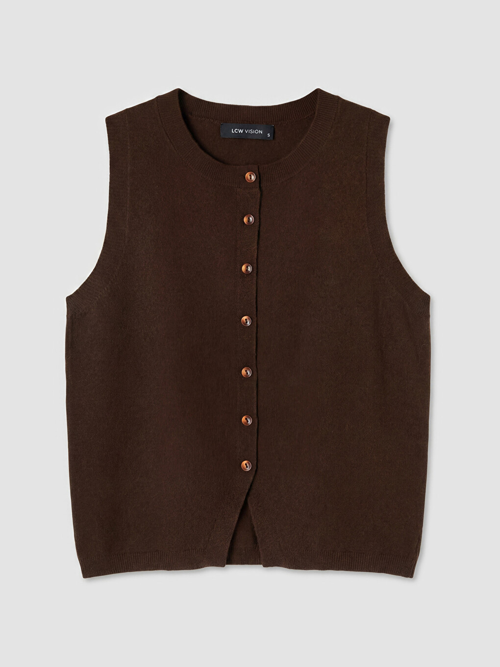 Gilet En Maille Pour Femme À Col Rond-4
