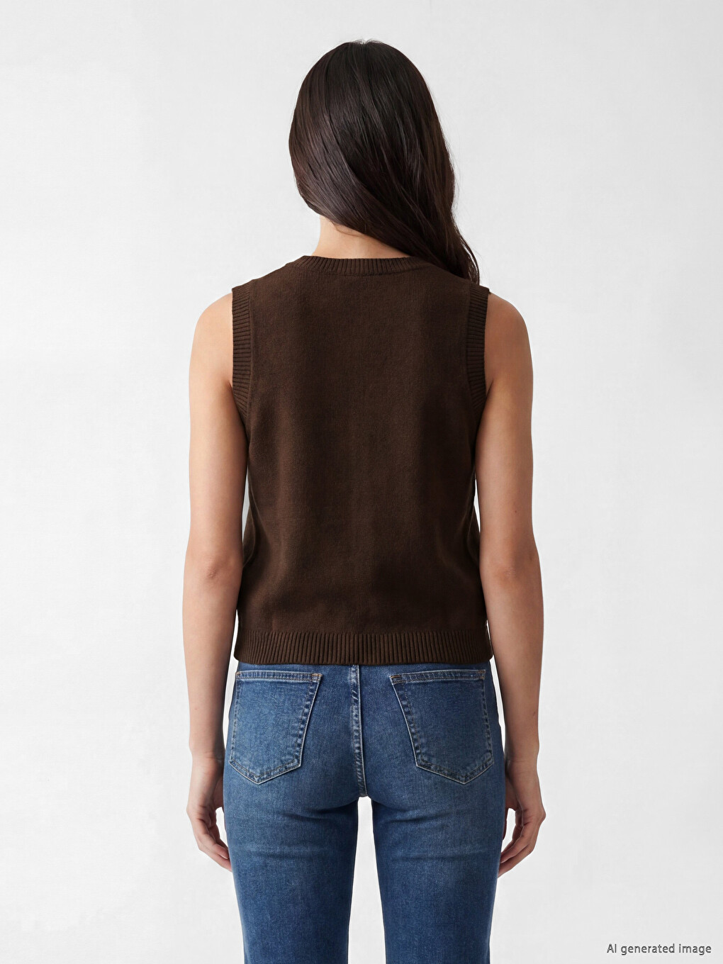 Gilet En Maille Pour Femme À Col Rond-3
