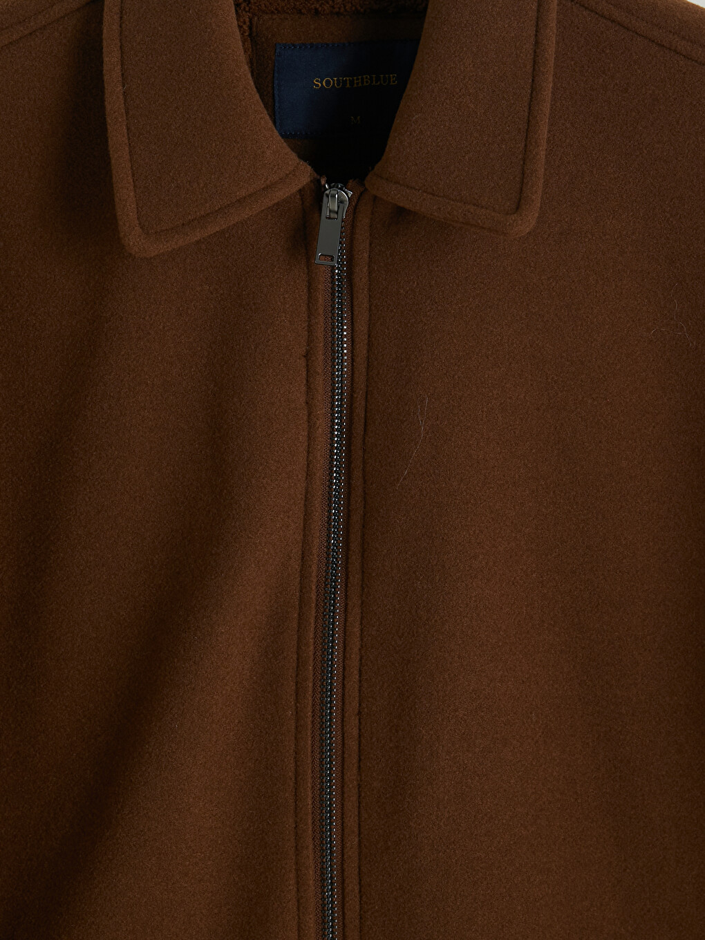 Standard Fit Shirt Collar Men's Coat-7