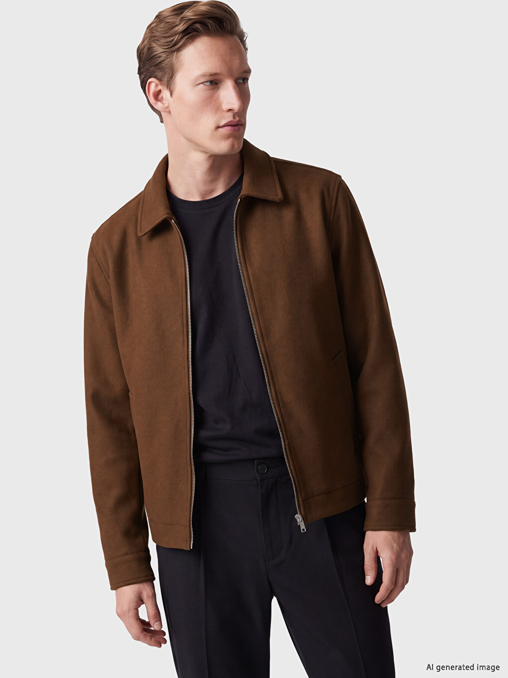 Standard Fit Shirt Collar Men's Coat