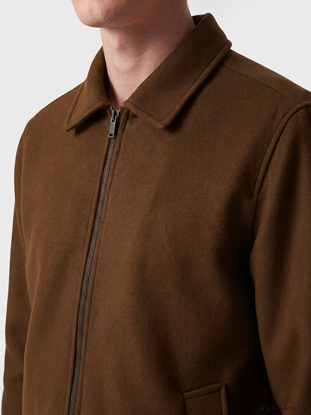 Standard Fit Shirt Collar Men's Coat-2