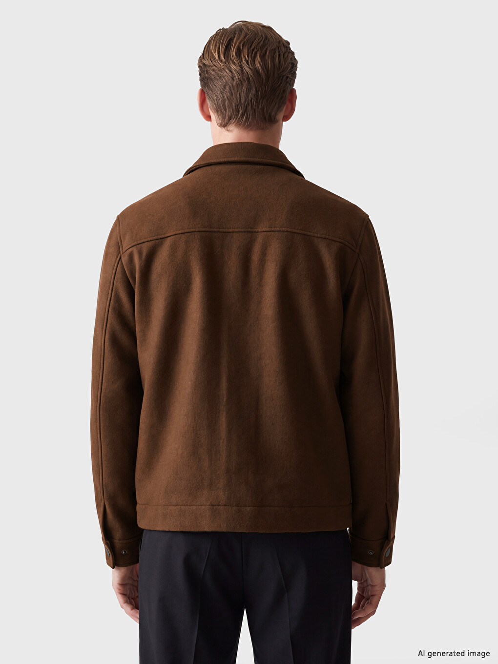 Standard Fit Shirt Collar Men's Coat-3
