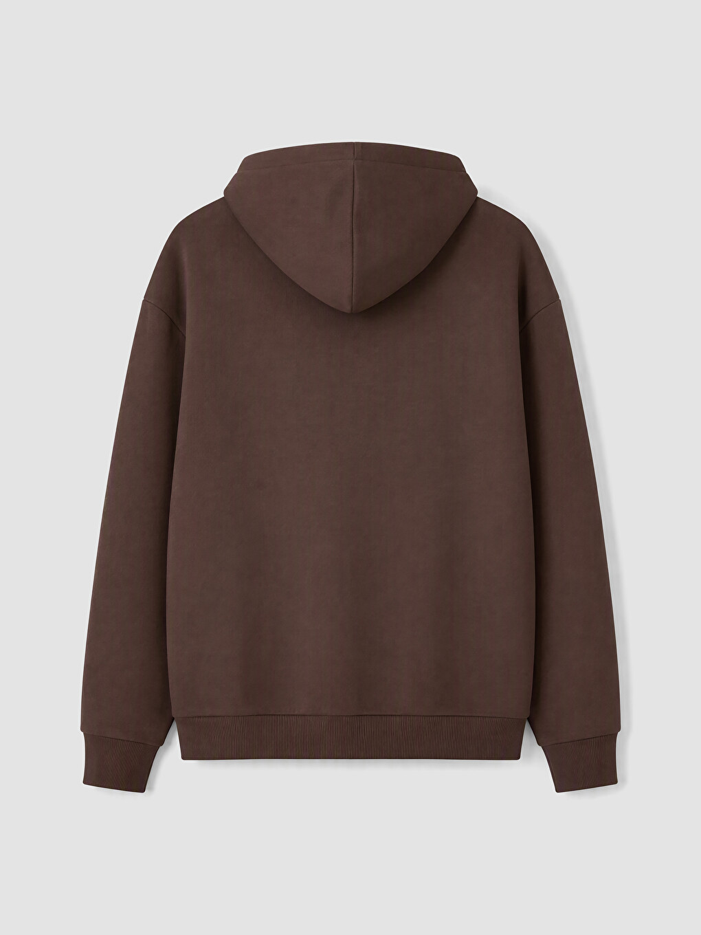 Kahverengi Kapüşonlu Erkek Fermuarlı Sweatshirt-2