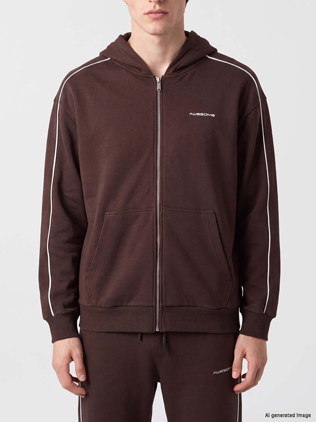 Hooded Men's Zip-up Sweatshirt-2