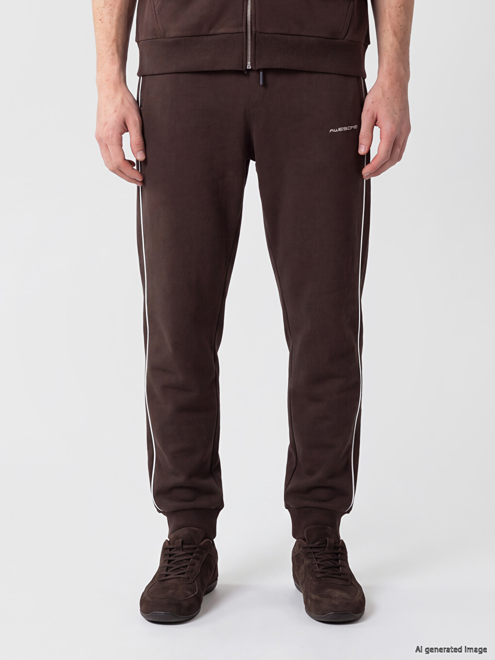 Kahverengi Regular Fit Erkek Jogger Eşofman Altı-1