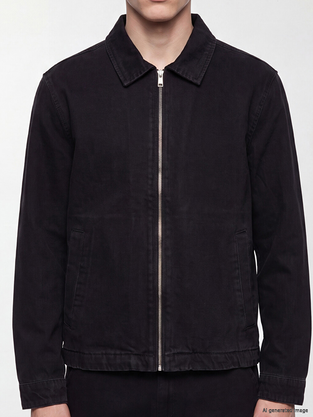Man Black Denim Jacket-2