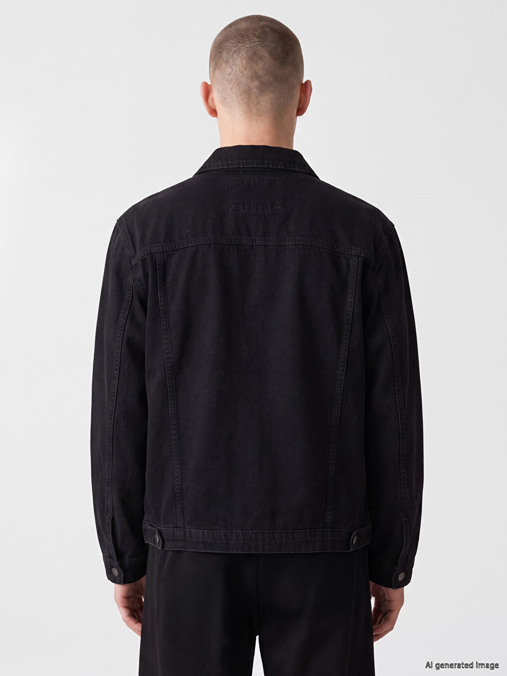 Man Black Denim Jacket-3