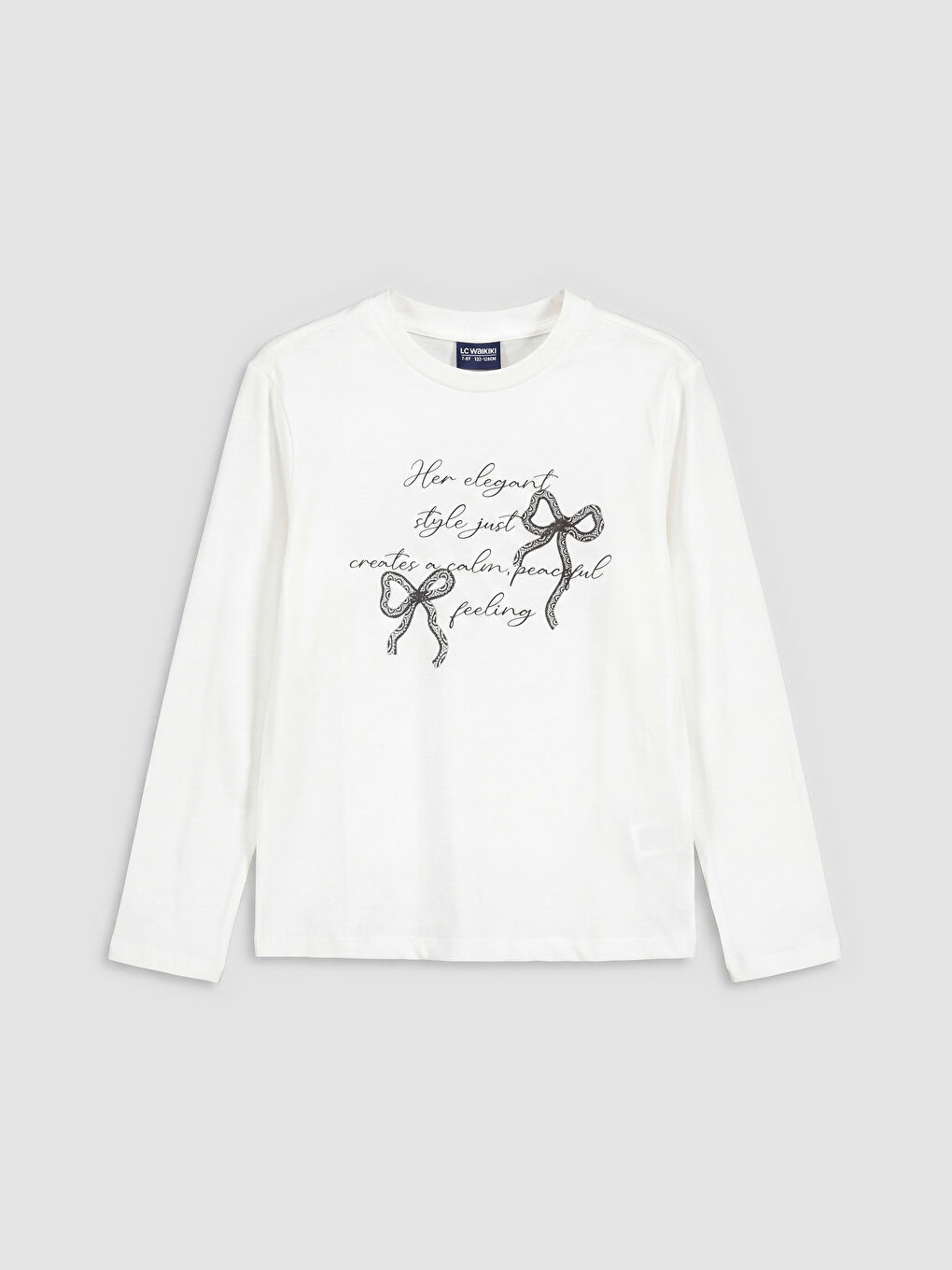 Crew Neck Printed Girls' T-Shirt