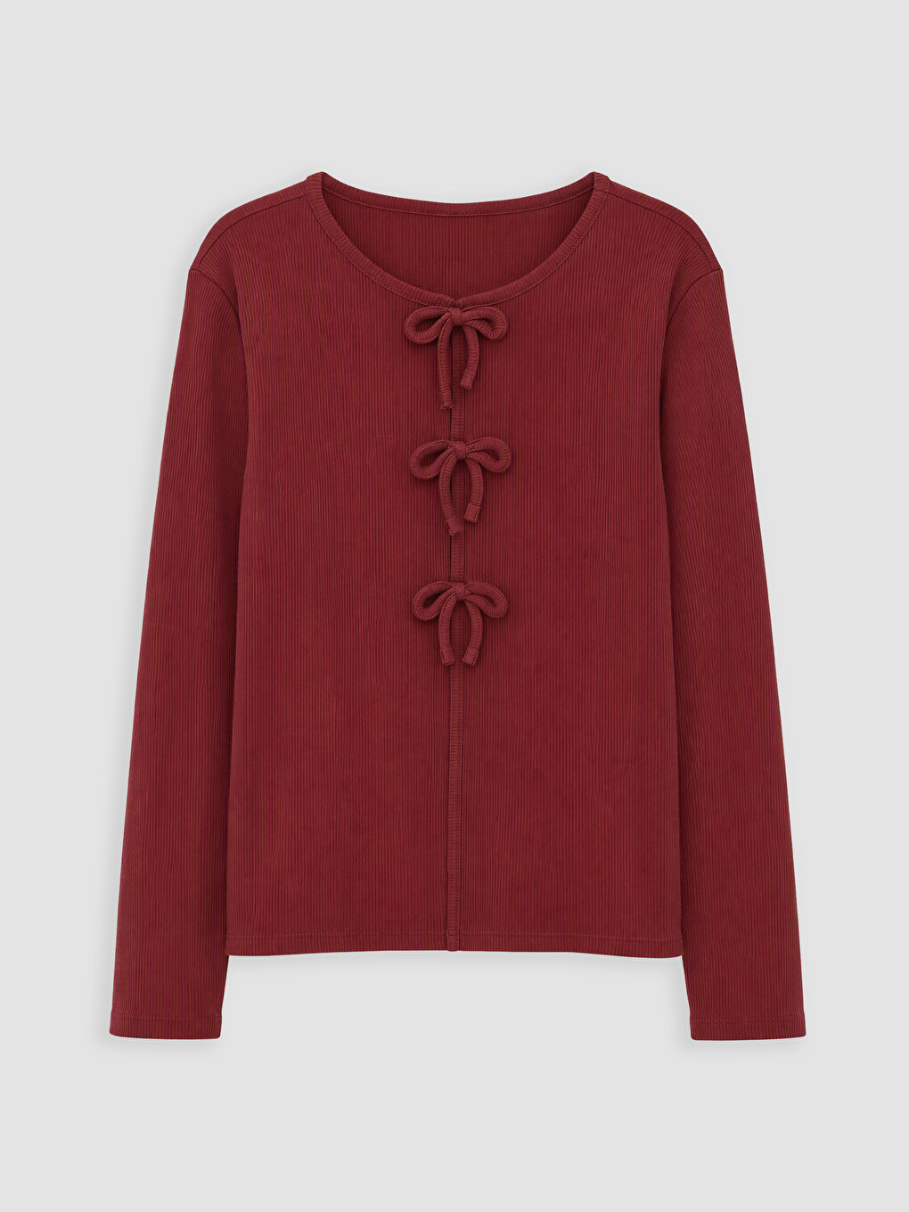 Crew Neck Tie Detail Girls' T-shirt