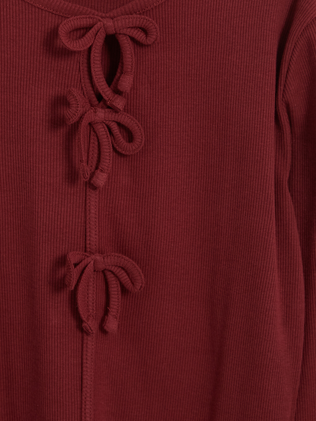 Crew Neck Tie Detail Girls' T-shirt-1