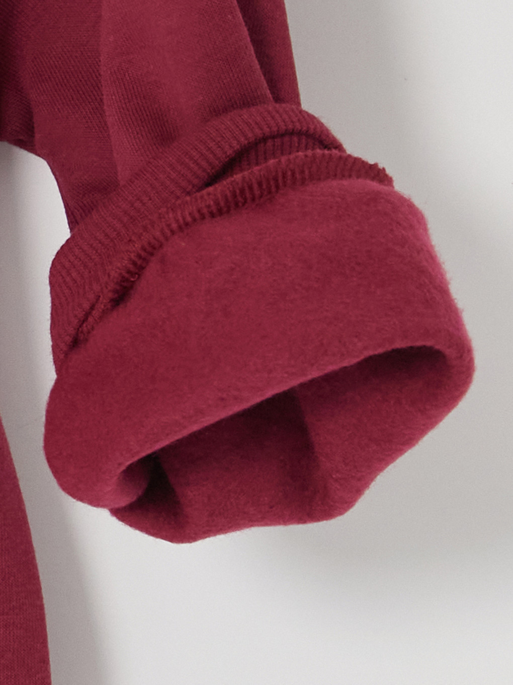 Bordo Fırfırlı Kız Çocuk Kalın Sweatshirt-3