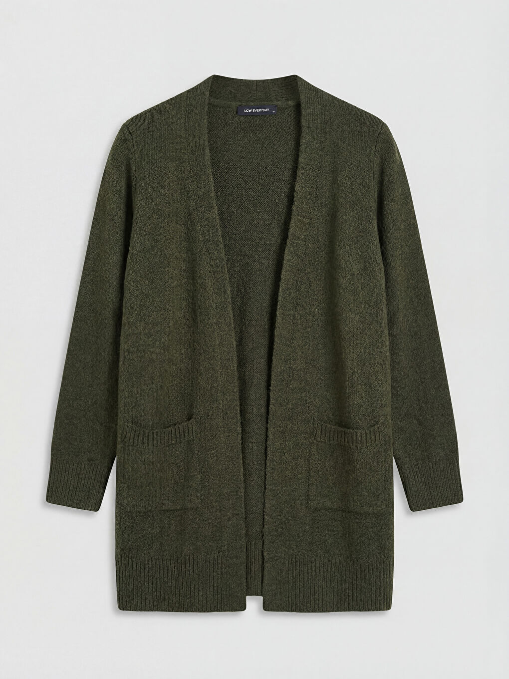 Haki V Yaka Kadın Triko Hırka-4