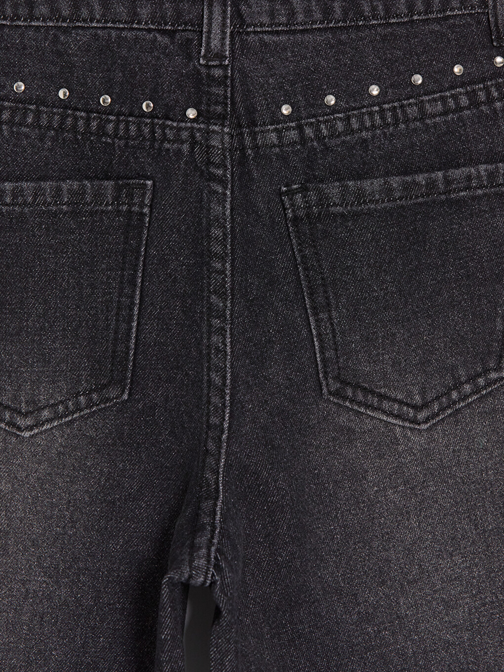 Wideleg Stone Detailed Girls' Jean-3