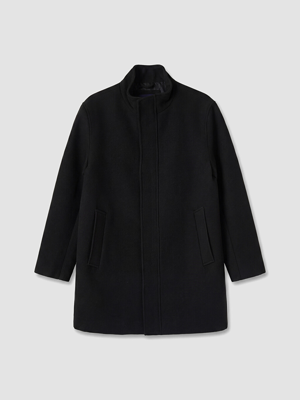 Regular Fit Mock Neck Men's Coat-5