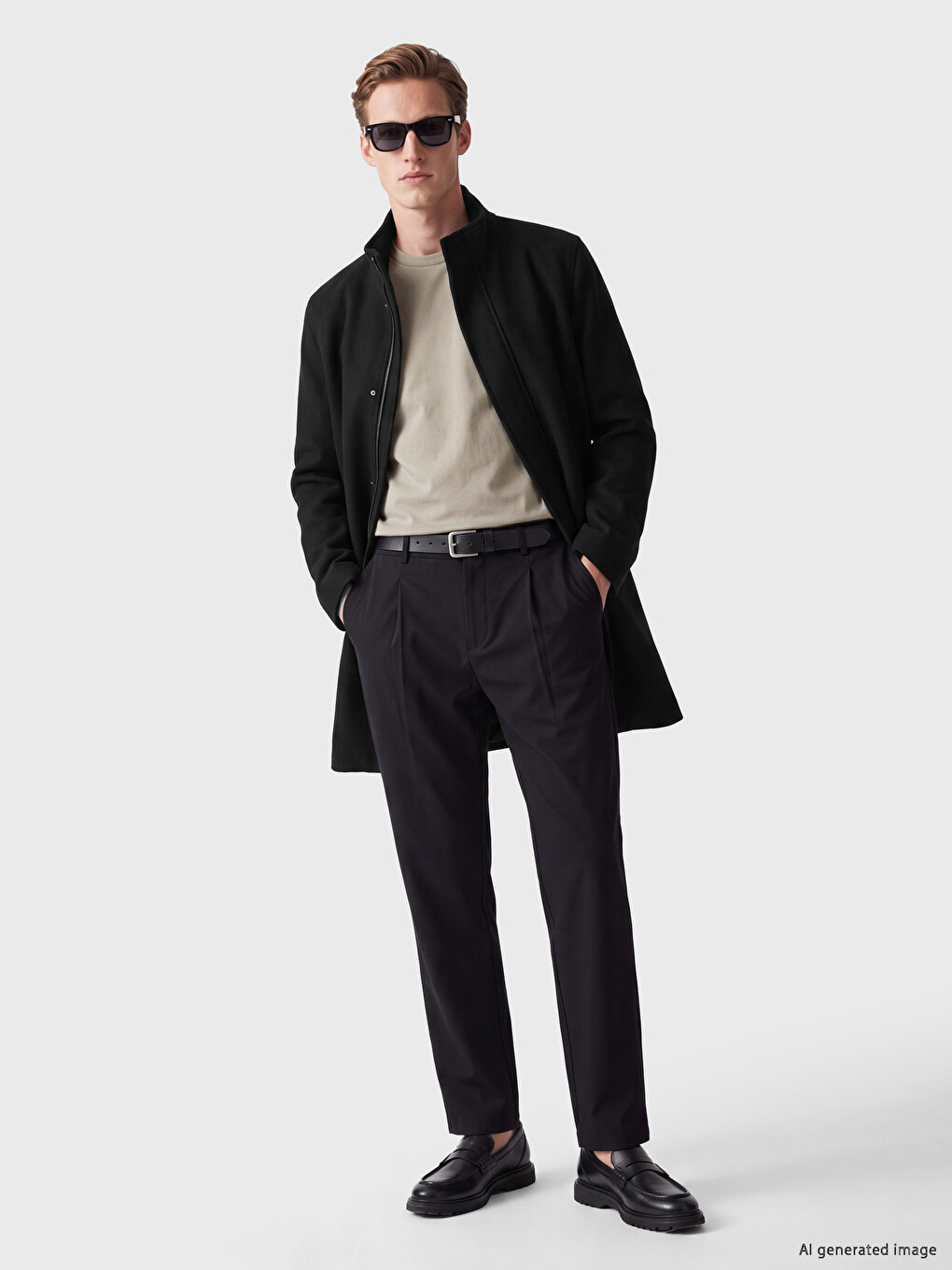 Regular Fit Mock Neck Men's Coat-1