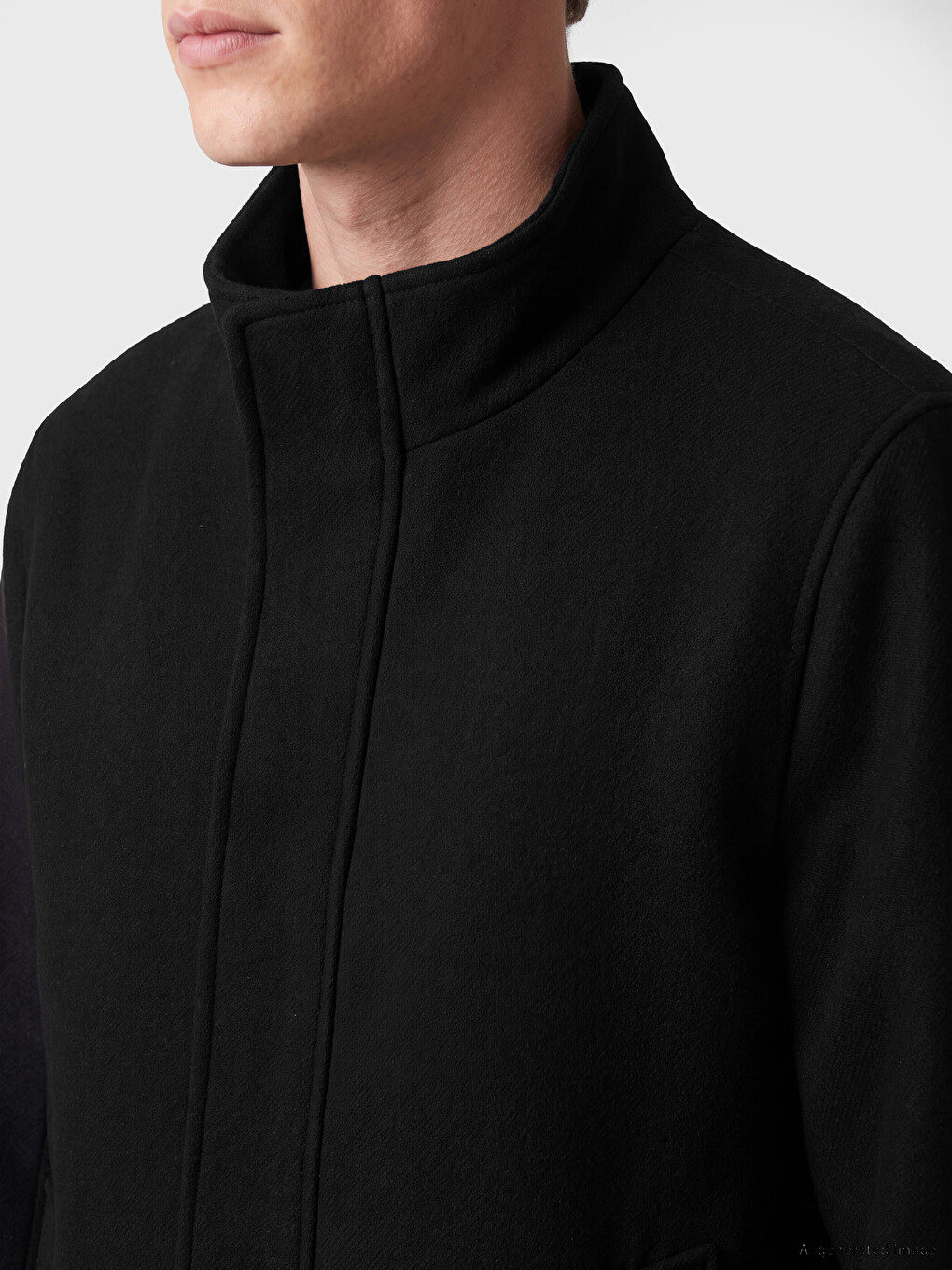 Regular Fit Mock Neck Men's Coat-2