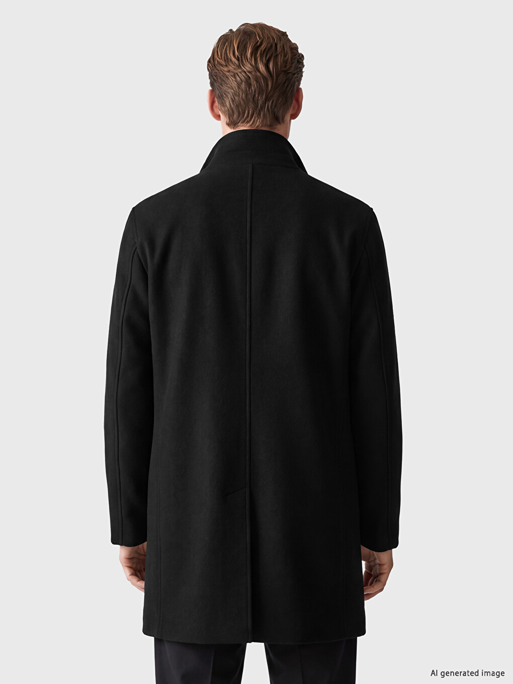 Regular Fit Mock Neck Men's Coat-3