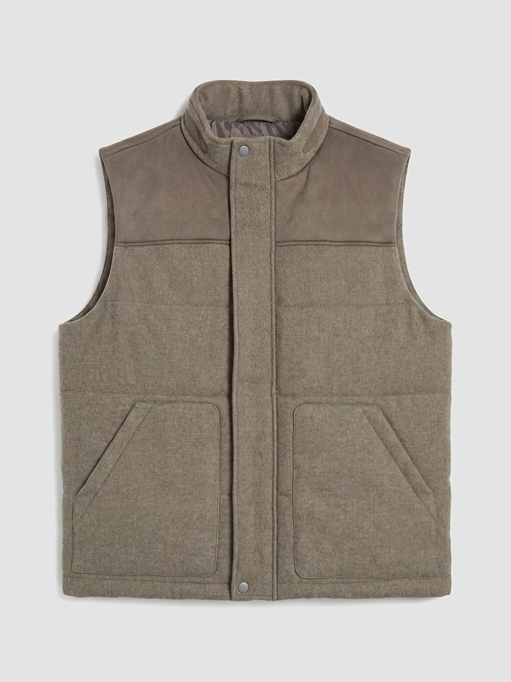 Man Brown Puffer Gilet-4