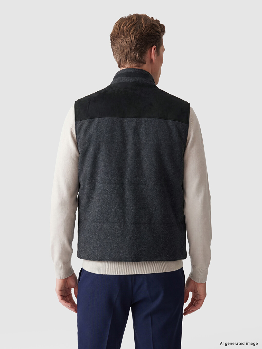 Vestă Matlasată Cachet Regular Fit Cu Guler Înalt Pentru Bărbați-3