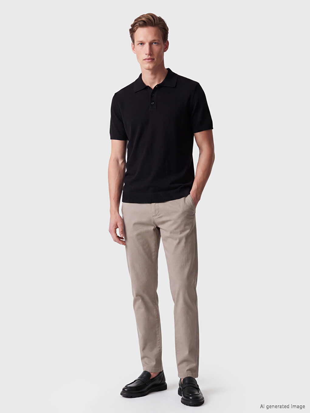 Polo Collar Men's Knitwear T-shirt-1