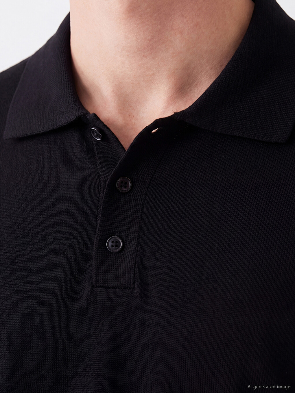 Polo Collar Men's Knitwear T-shirt-2