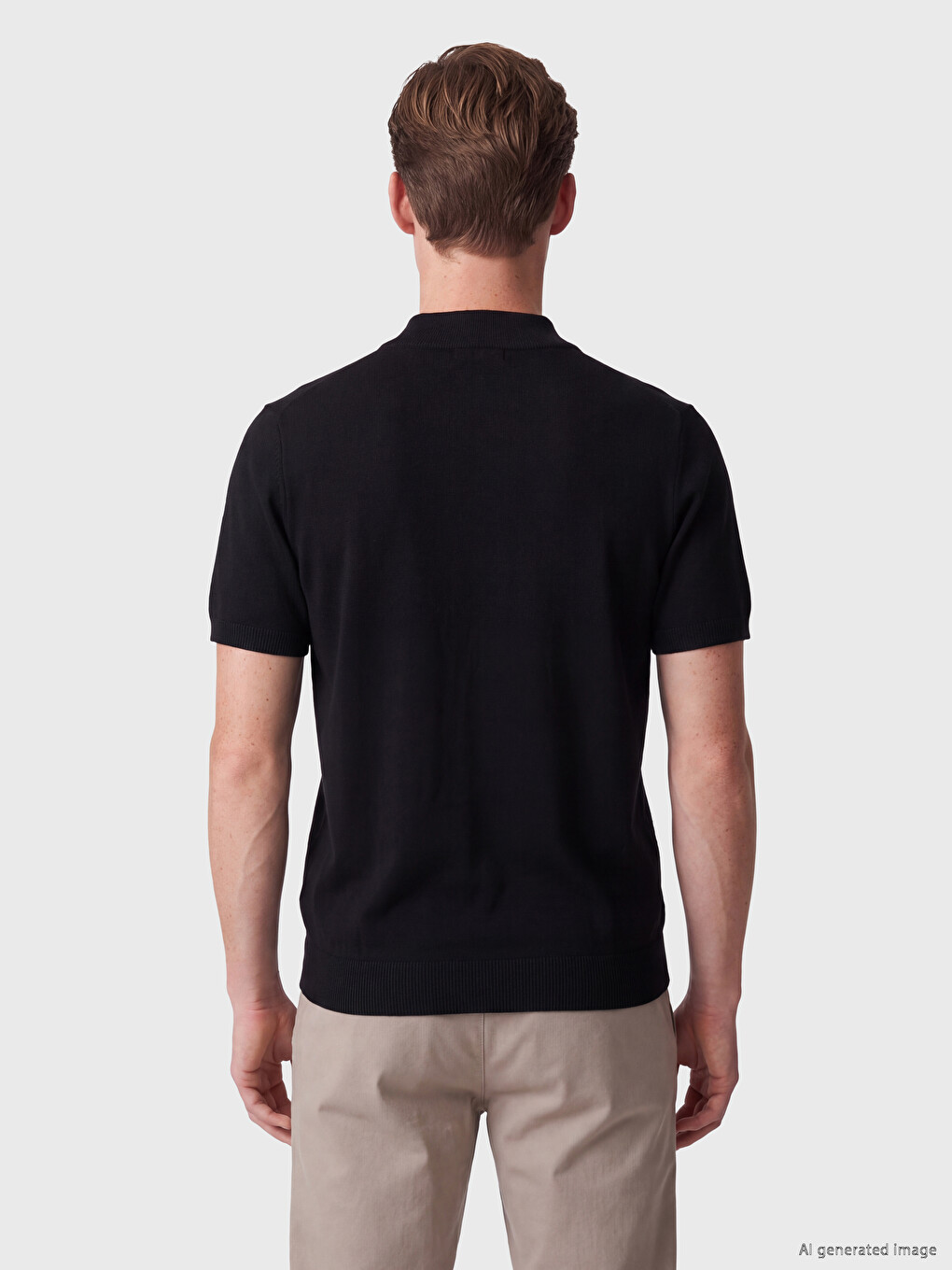 Polo Collar Men's Knitwear T-shirt-3