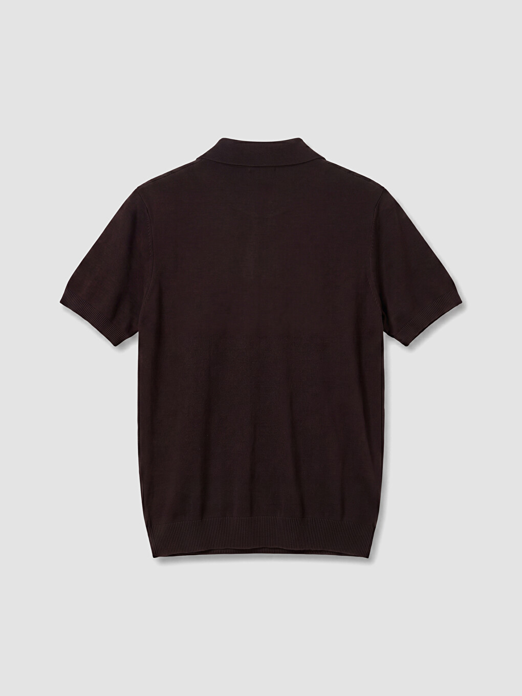 Kahverengi Polo Yaka Erkek Triko Tişört-5