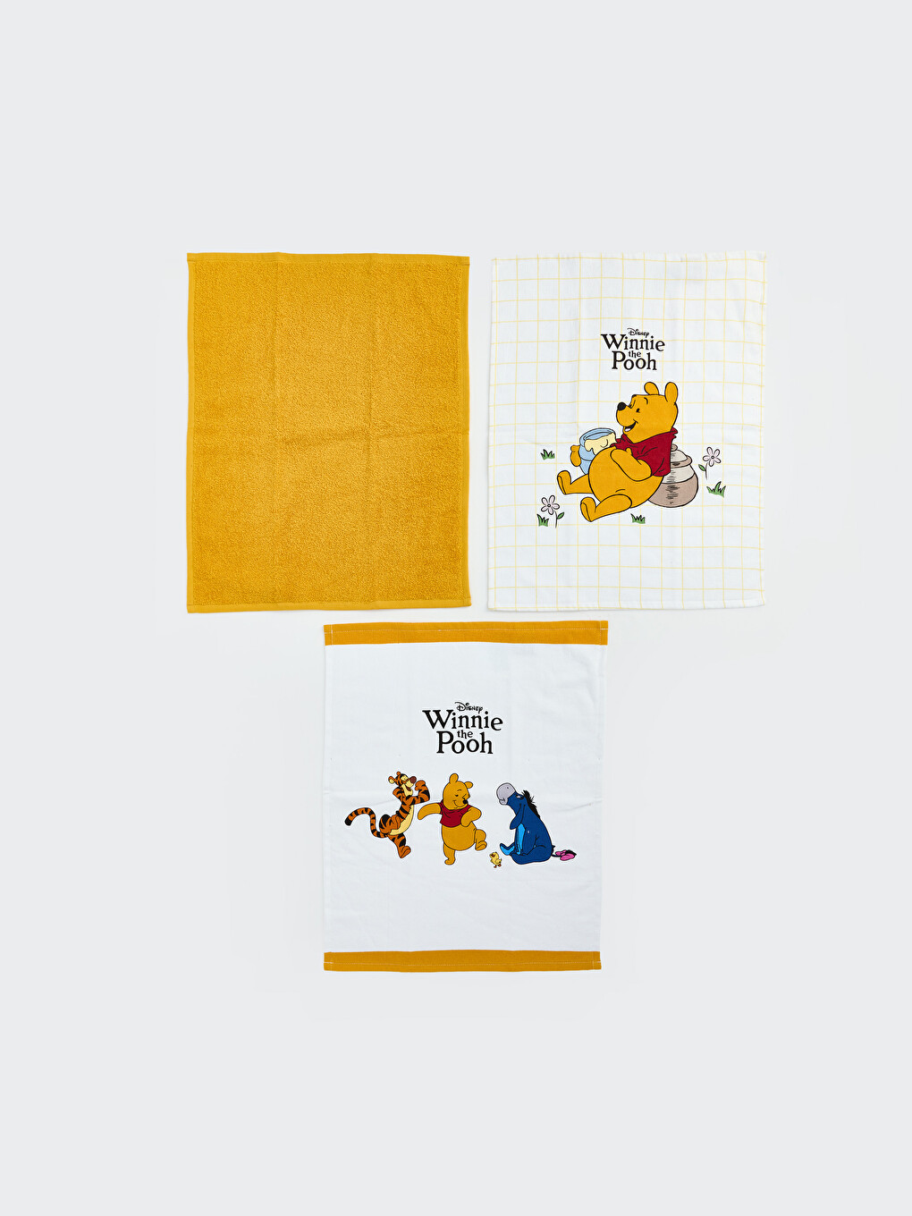 Karışık Winnie The Pooh Baskılı Pamuklu Kurulama Bezi 3'lü 40x50 Cm-2