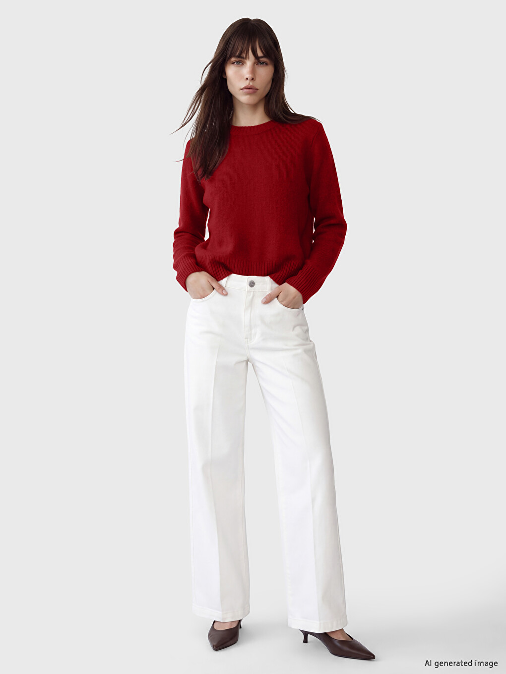 Crew Neck Women's Knitwear Sweater-1