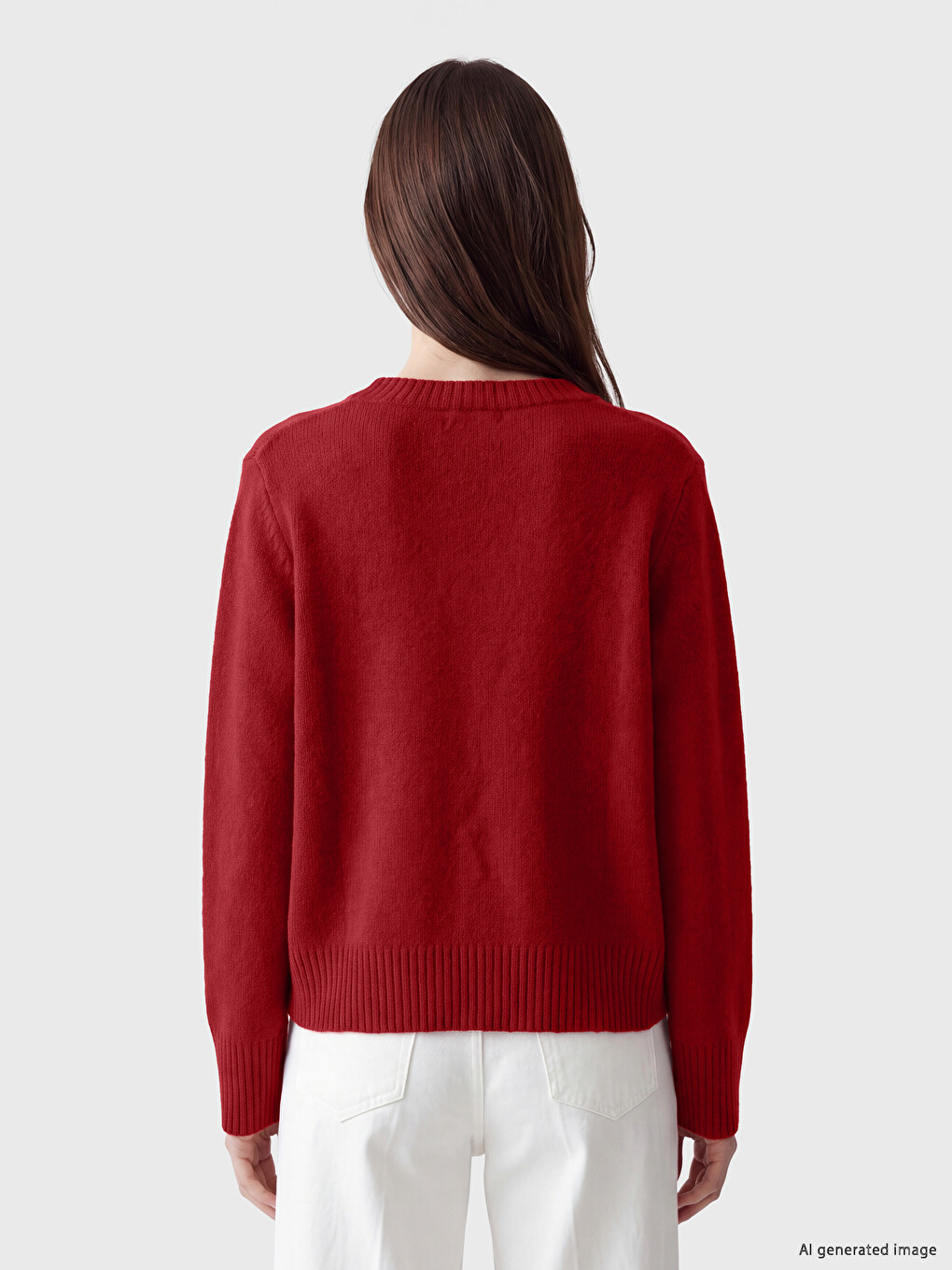 Crew Neck Women's Knitwear Sweater-3