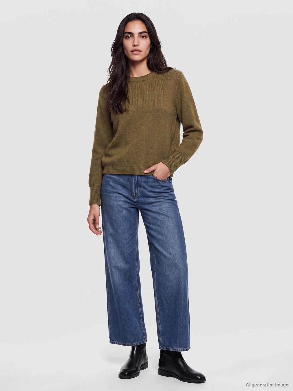 Crew Neck Women's Knitwear Sweater-2