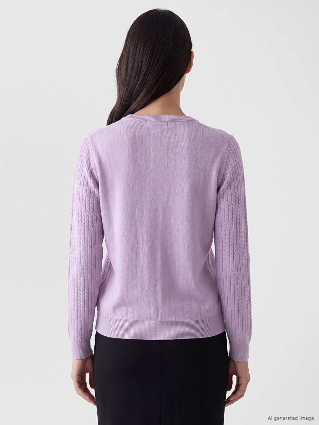 Crew Neck Patterned Women's Knitwear Sweater-3