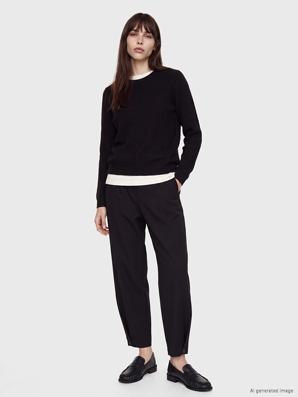 Crew Neck Patterned Women's Knitwear Sweater-1