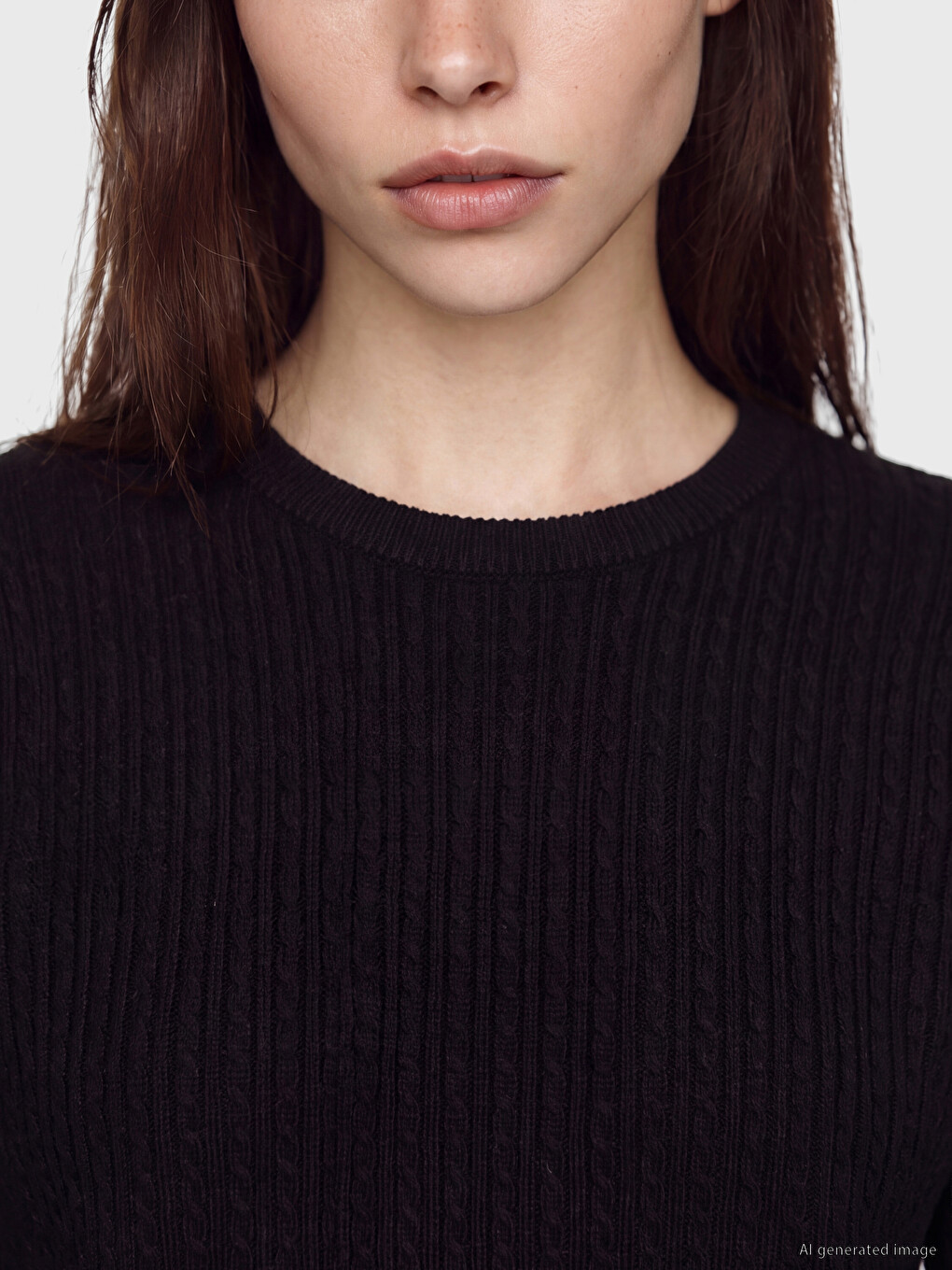 Crew Neck Patterned Women's Knitwear Sweater-3