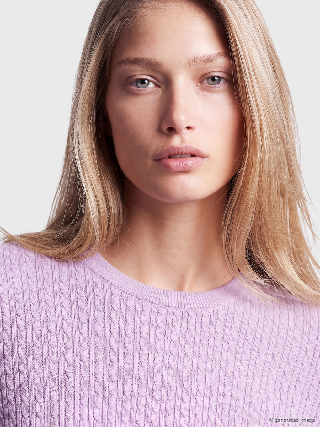 Rundhals Gemusterter Damen Strickpullover-3
