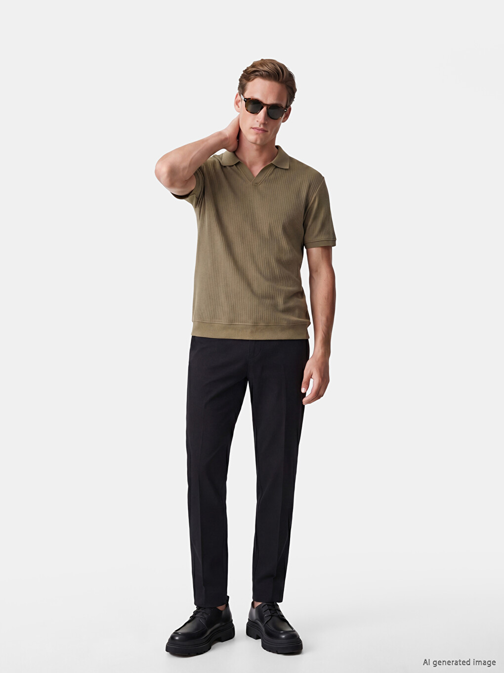 Pantaloni Bărbați Regular Fit din Gabardină