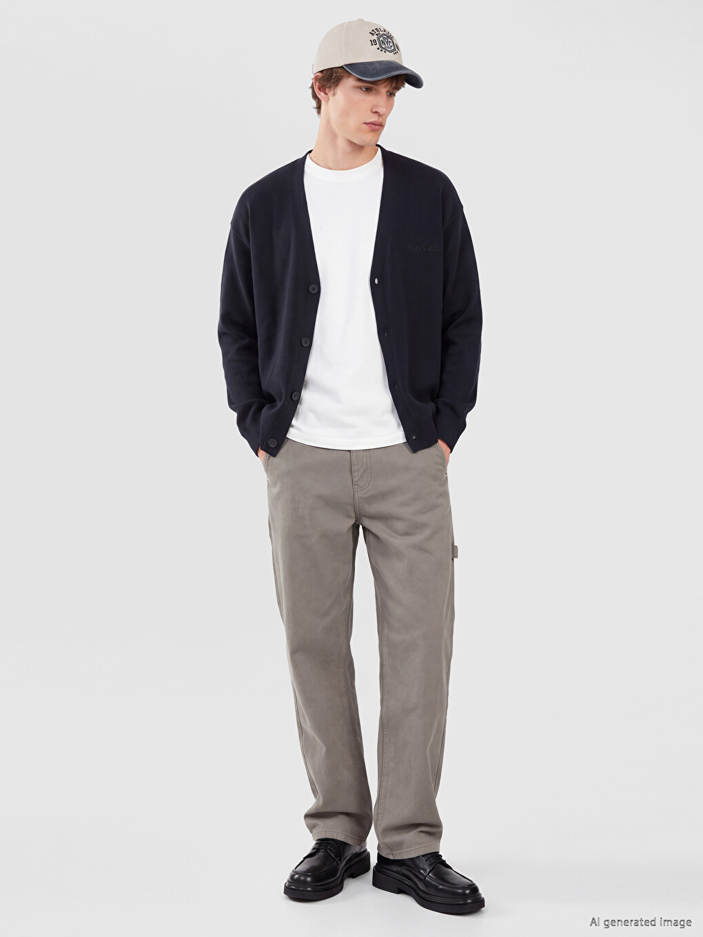 Cardigan Bărbați Standard Fit Cu Decolteu În V-1