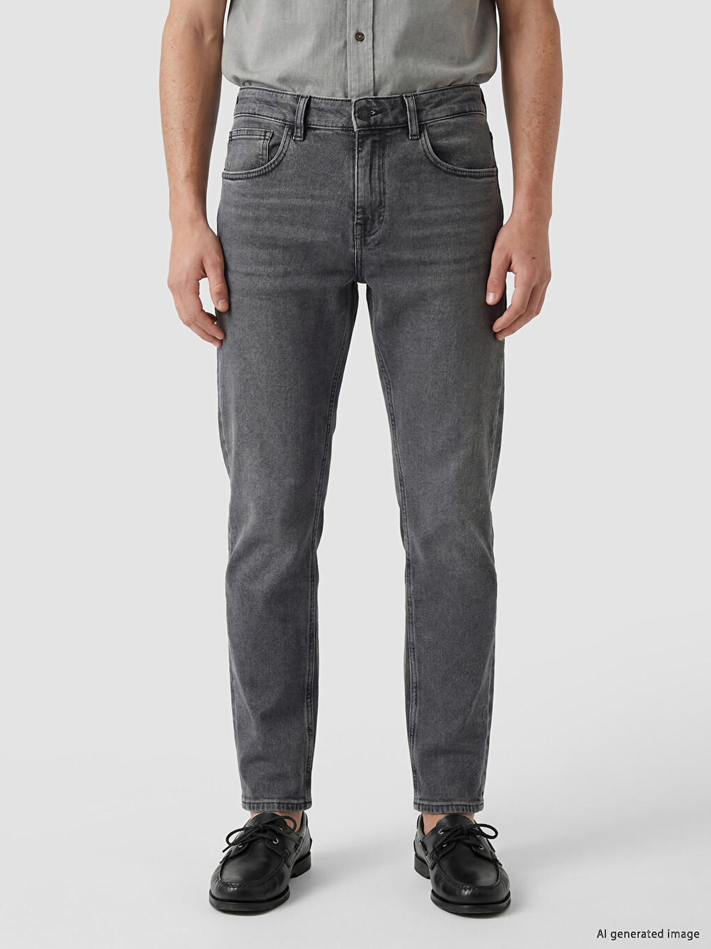 Gri 750 Slim Fit Erkek Jean Pantolon-1