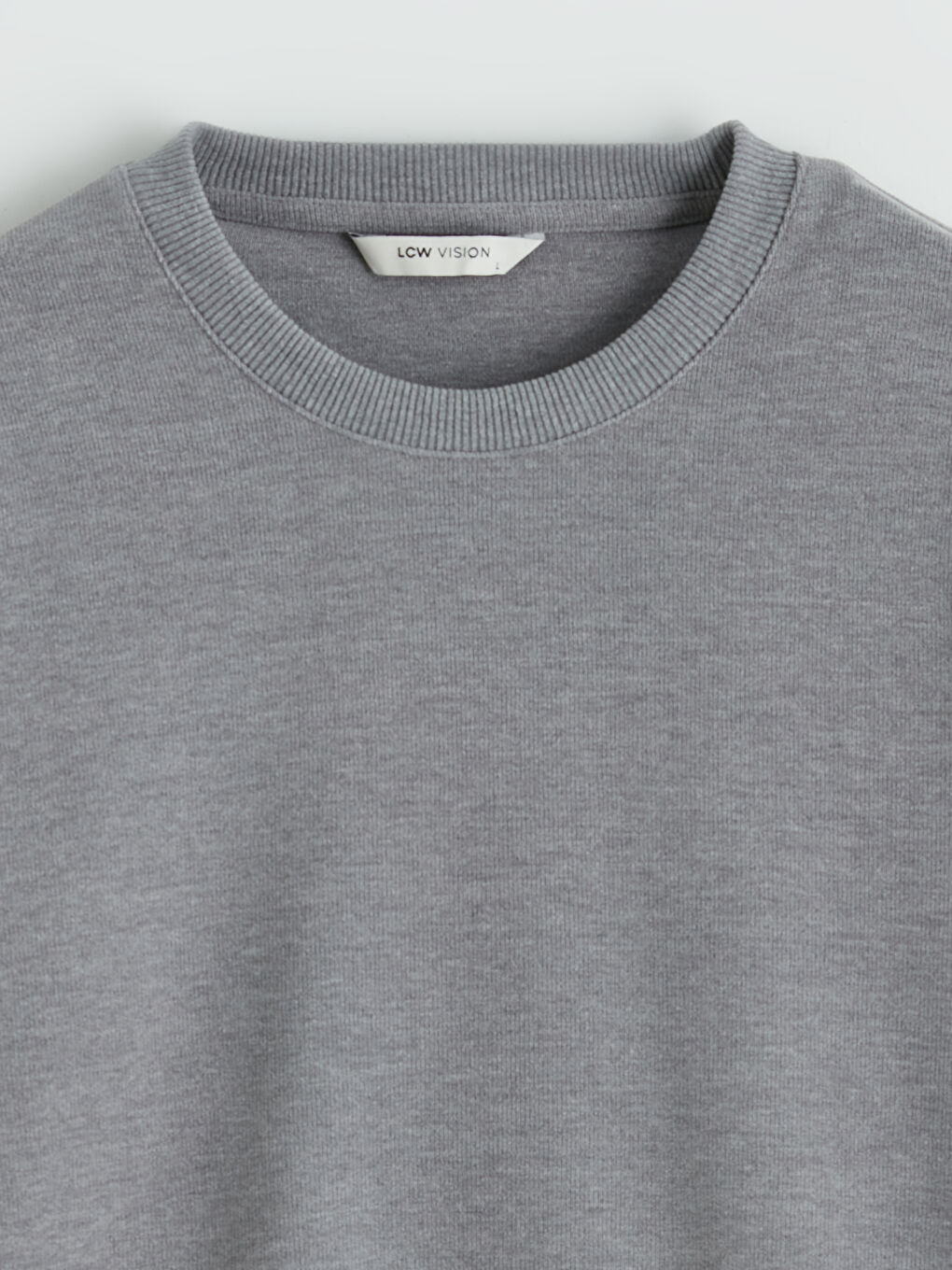 Gri Bisiklet Yaka Erkek Sweatshirt-1