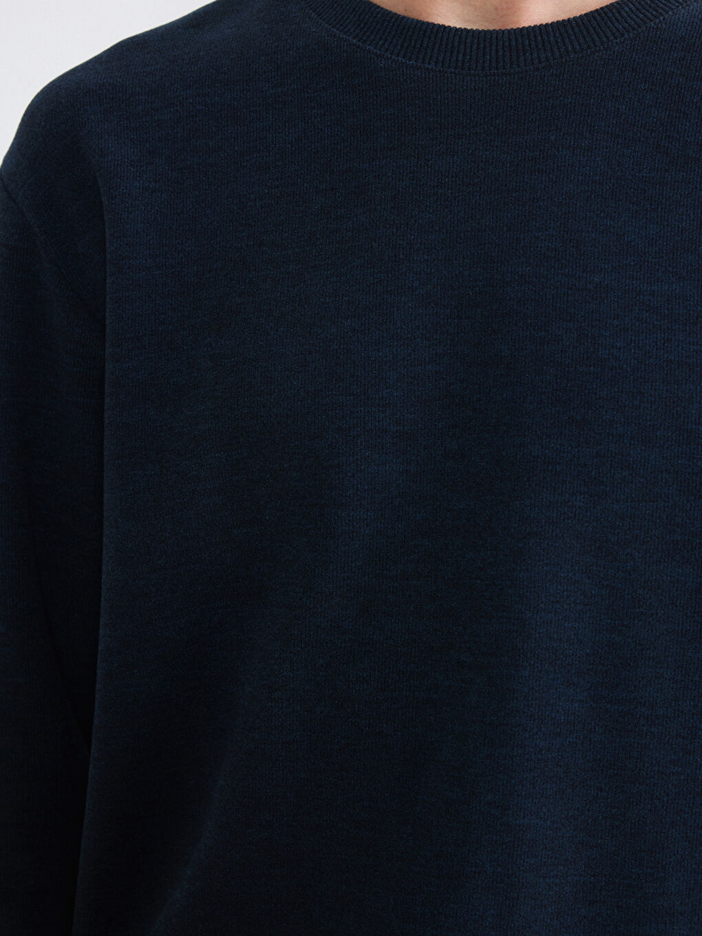 Lacivert Bisiklet Yaka Erkek Sweatshirt-2