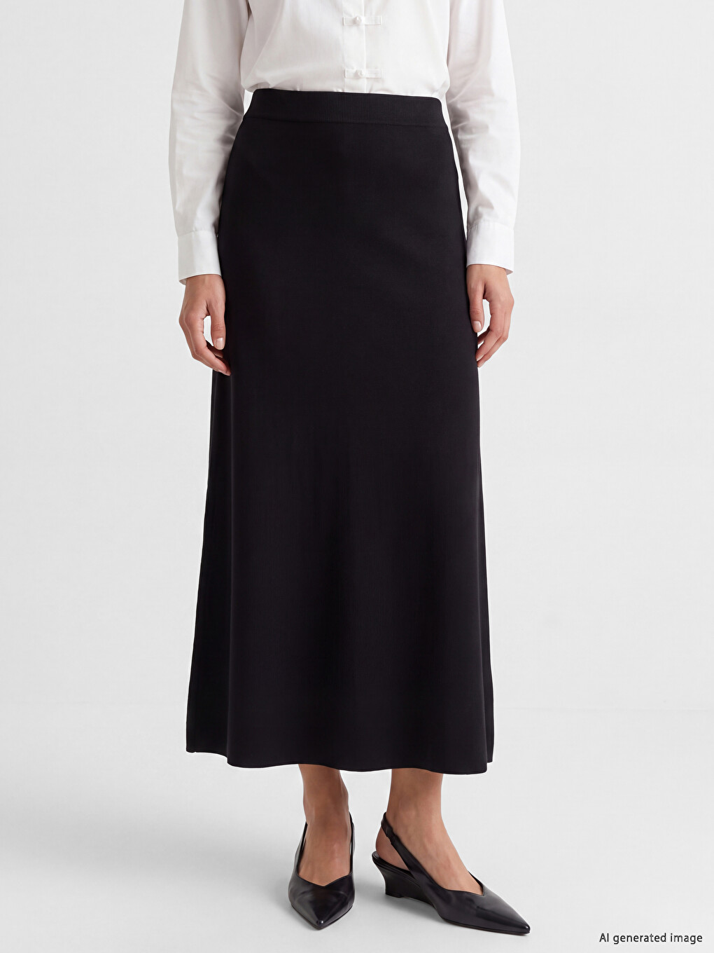 Elastic Waist Knitwear Skirt-1