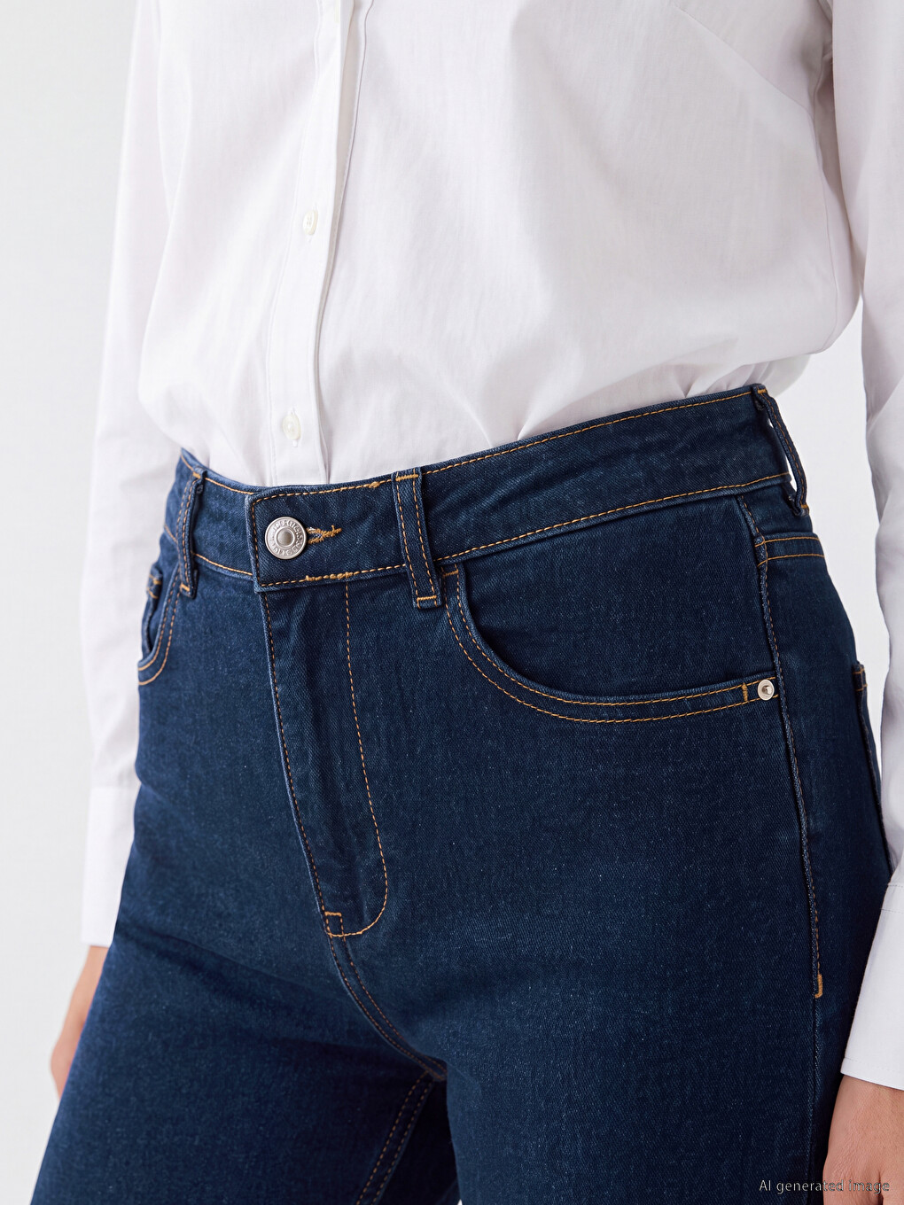 İndigo Flare Kadın Jean Pantolon-2