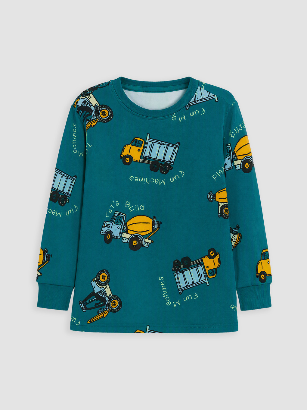 Turkuaz Desenli Erkek Çocuk Pijama Takım-1
