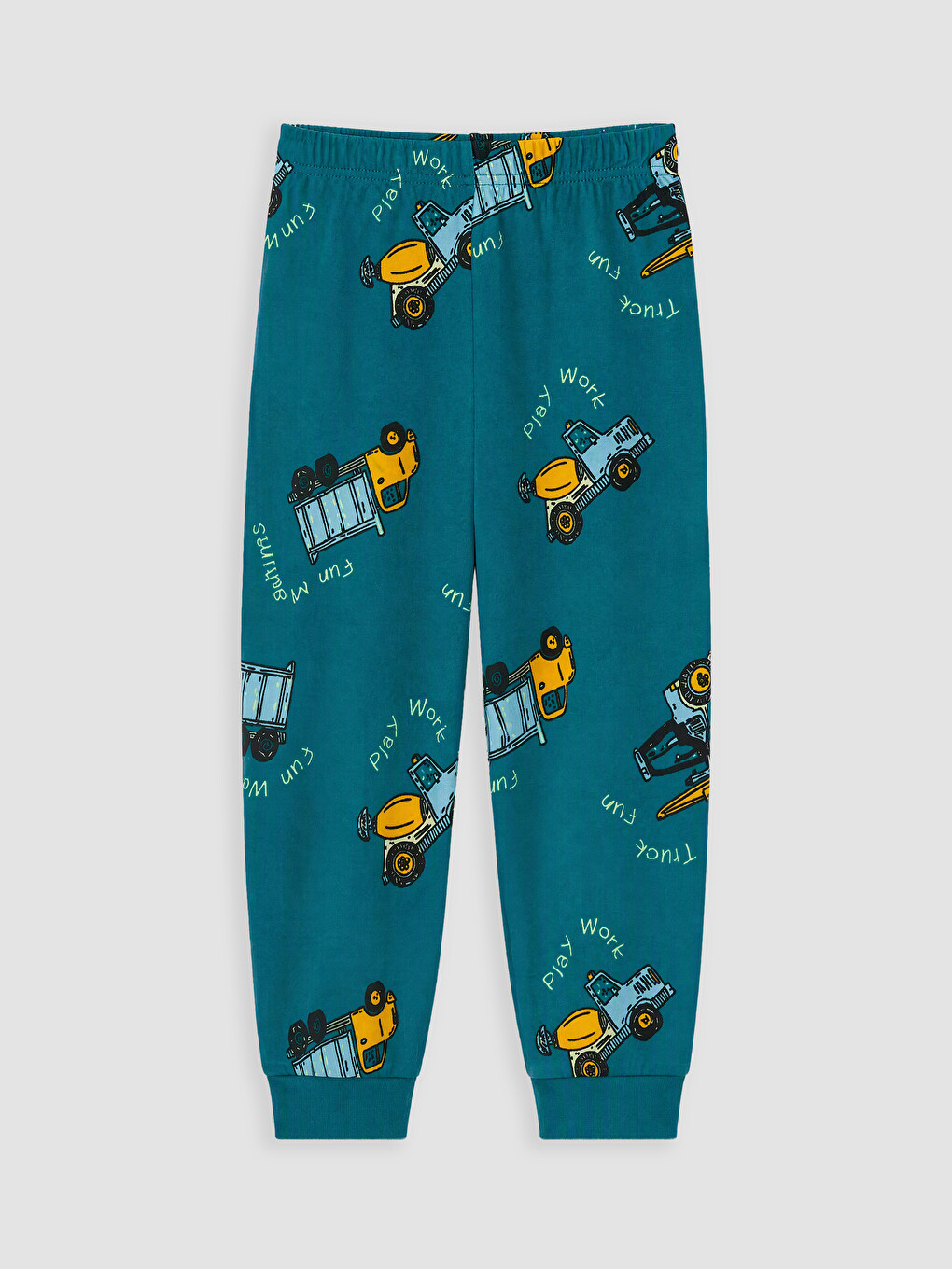 Turkuaz Desenli Erkek Çocuk Pijama Takım-4
