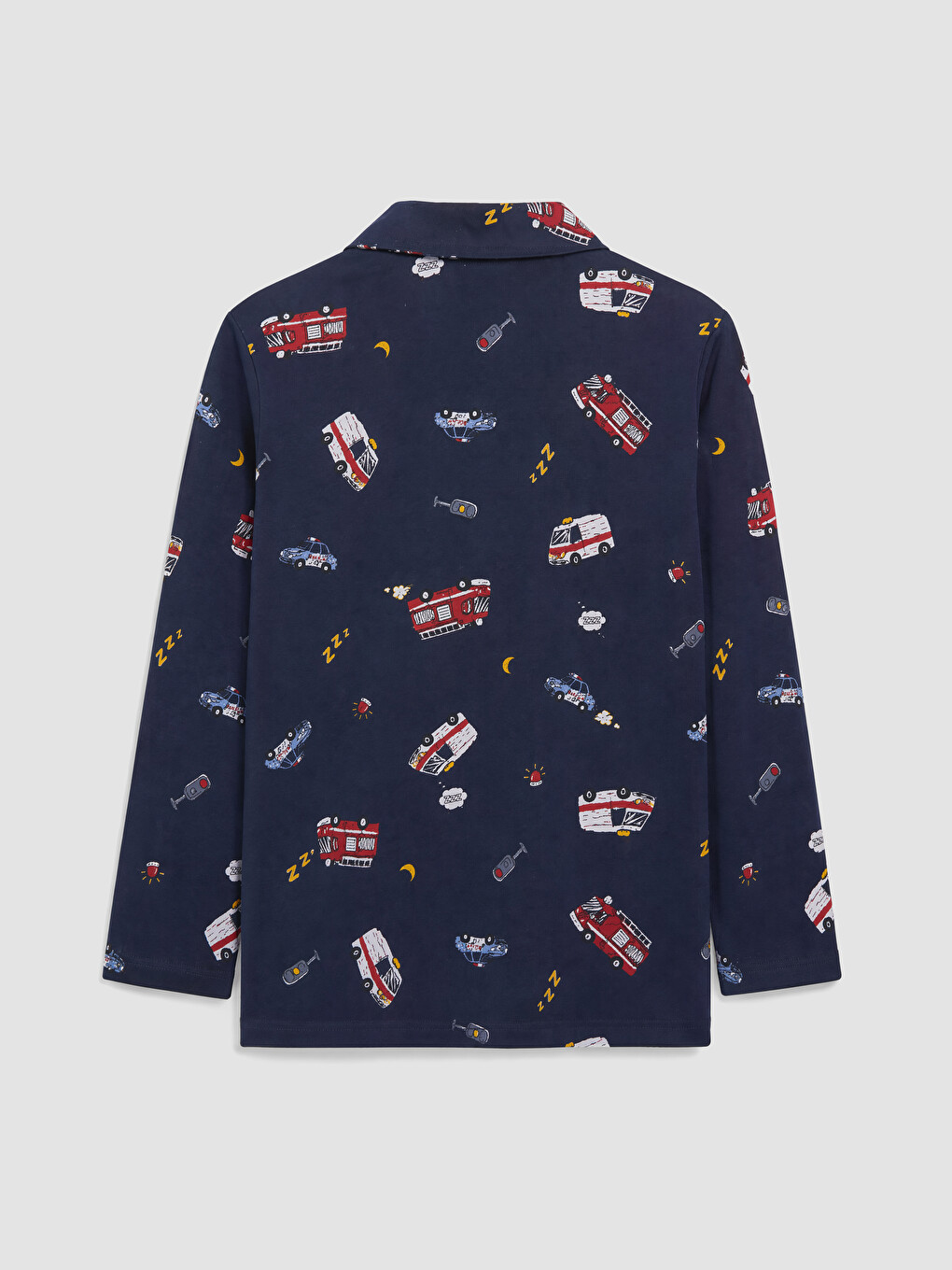 Lacivert Gömlek Yaka Erkek Çocuk Pijama Takımı-2