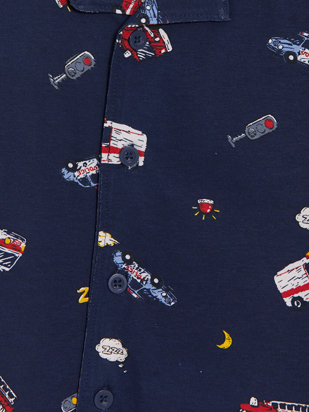 Lacivert Gömlek Yaka Erkek Çocuk Pijama Takımı-3